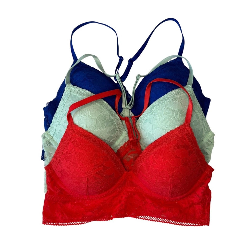 VS set of 3 lace bralettes